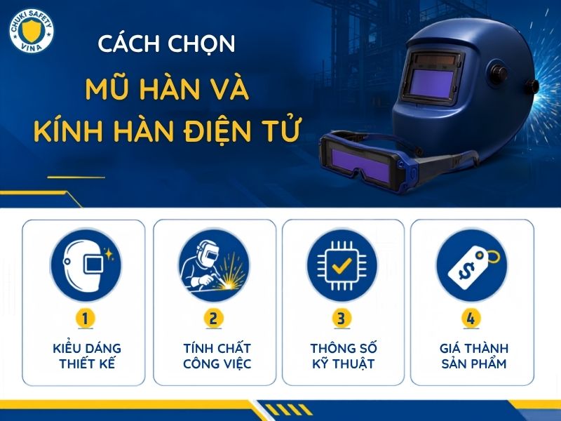 Cách chọn mũ hàn và kính hàn điện tử phù hợp