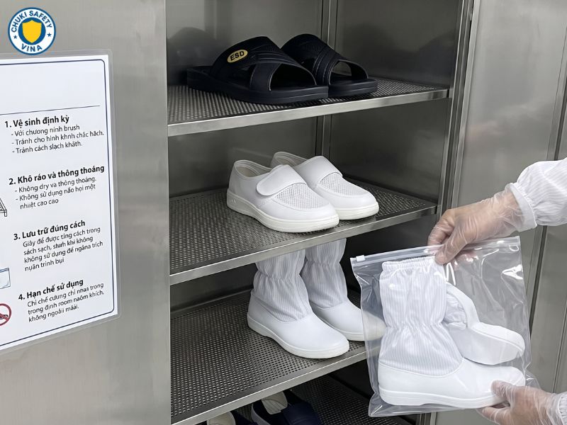 Cách vệ sinh và bảo quản giày phòng sạch