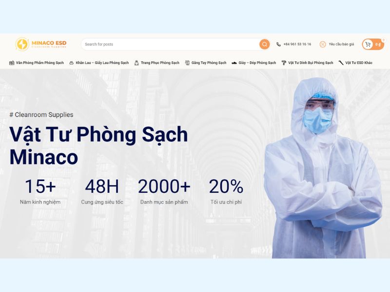 Nhà cung cấp vật tư phòng sạch Minaco